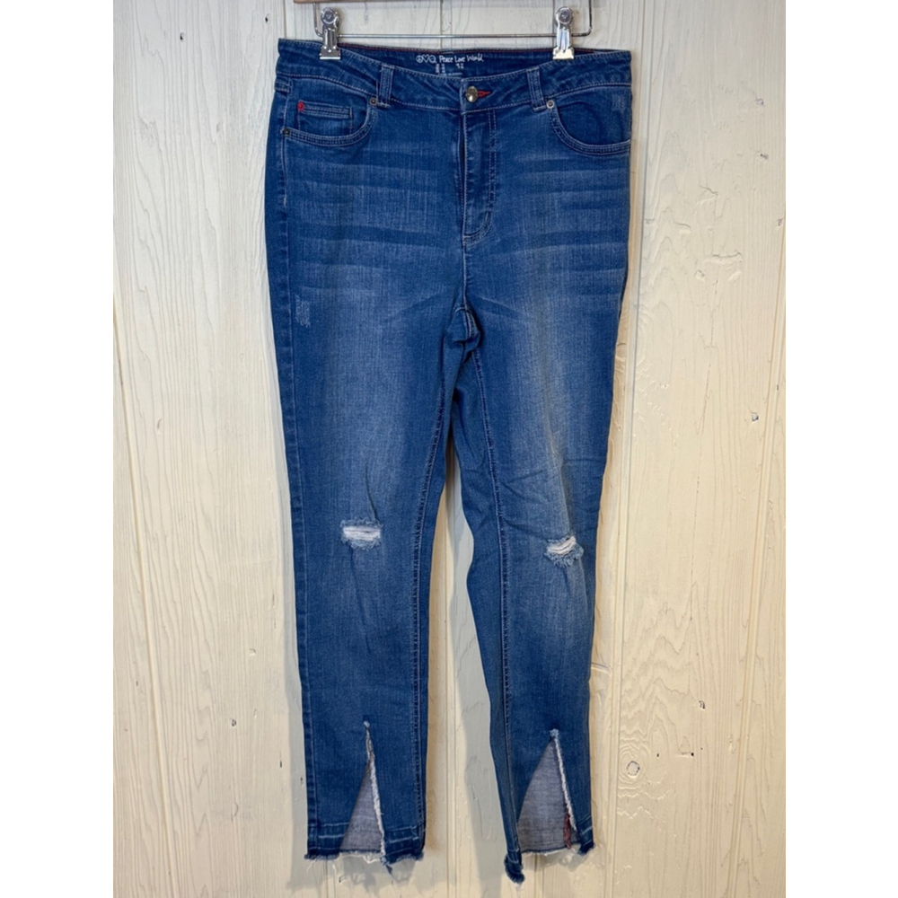 Peace Love World Distressed Jeans, Size 10